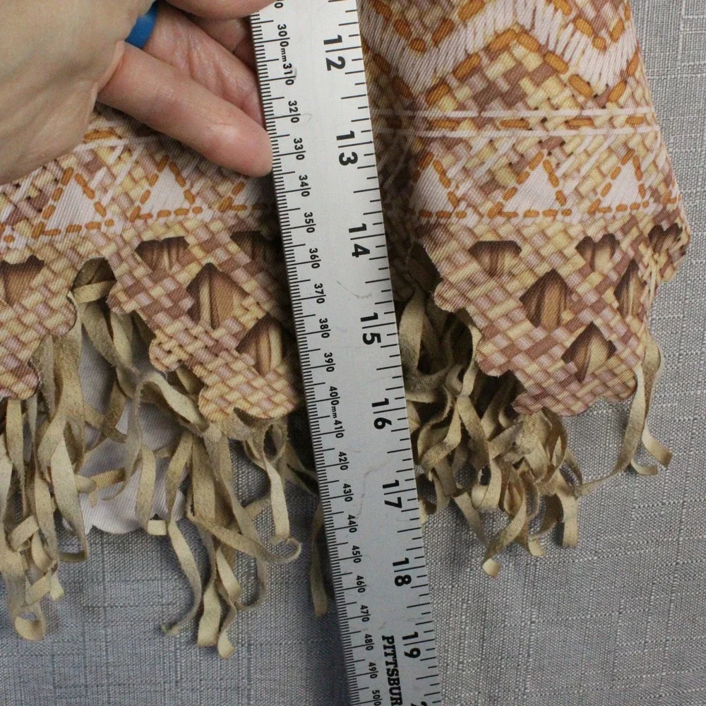 Disney Moana Costume Skirt Size 4-6X Tan Red Polynesian Boho Tropical Dress Up